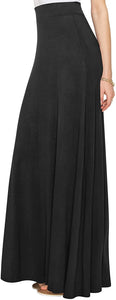 Lock and Love Women's Print/Solid High Waist Maxi Skirt-Made in U.S.A. - Zainab's Closet