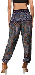 Joob Joob Women's Comfy Bohemian Tapered Elephant Loose Yoga Travel Pajama Lounge Pants - Zainab's Closet