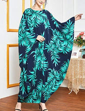 Load image into Gallery viewer, Flygo Women&#39;s Batwing Plaid Floral Printed Short Sleeve Oversized Maxi Dress