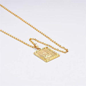 U7 Unisex Platinum / 18K Gold Plated Allah Pendant with 22 inch Link Chain Necklace