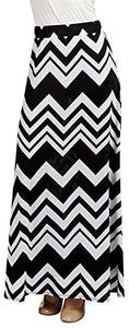 Lock and Love Women's Print/Solid High Waist Maxi Skirt-Made in U.S.A. - Zainab's Closet