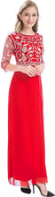 Load image into Gallery viewer, MANER Chiffon Beaded Sequin 3/4 Sleeve Long Gown - Zainab&#39;s Closet