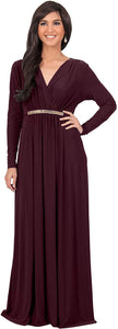 KOH KOH V-Neck Flowy Formal Kaftan Dress - Zainab's Closet