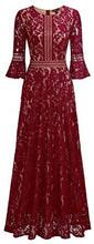 Load image into Gallery viewer, MISSMAY Women&#39;s Vintage Full Lace Contrast Bell Sleeve Formal Long Dress - Zainab&#39;s Closet