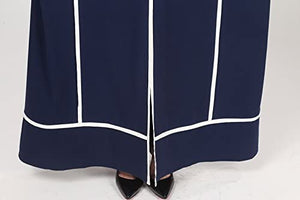 White Striped Long Sleeve Open Front Abaya - Zainab's Closet