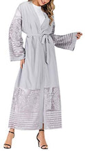 Load image into Gallery viewer, Abetteric Womens Embroidered Dubai Style Muslim Abaya Robe