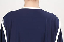 Load image into Gallery viewer, White Striped Long Sleeve Open Front Abaya - Zainab&#39;s Closet