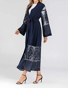 Abetteric Womens Embroidered Dubai Style Muslim Abaya Robe