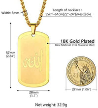 Load image into Gallery viewer, PROSTEEL Stainless Steel Allah Necklace, Muslim Islamic Jewelry,Crescent Moon,Eid Gift,Arabic Necklace,Gold/Silver Tone, Come Gift Box
