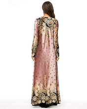 Load image into Gallery viewer, MedeShe Women&#39;s Loose Crewneck Gold Ethnic Print Casual Dress - Zainab&#39;s Closet