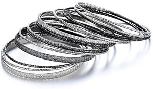 Ensoul Multiple Textured Metal Bracelets & Bangles Set for Girls 18Pcs/Set