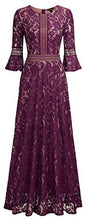 Load image into Gallery viewer, MISSMAY Women&#39;s Vintage Full Lace Contrast Bell Sleeve Formal Long Dress - Zainab&#39;s Closet
