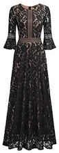Load image into Gallery viewer, MISSMAY Women&#39;s Vintage Full Lace Contrast Bell Sleeve Formal Long Dress - Zainab&#39;s Closet
