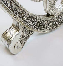 Load image into Gallery viewer, Modefa Islamic Turkish Gift Table Decor 2 Piece Set Sculptures Bookends Arabic Allah Muhammad Waw (Silver Small)