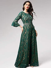 Load image into Gallery viewer, MISSMAY Women&#39;s Vintage Full Lace Contrast Bell Sleeve Formal Long Dress - Zainab&#39;s Closet