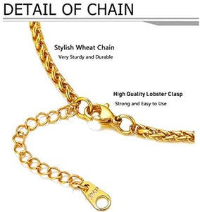 PROSTEEL Stainless Steel Allah Necklace, Muslim Islamic Jewelry,Crescent Moon,Eid Gift,Arabic Necklace,Gold/Silver Tone, Come Gift Box