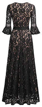 Load image into Gallery viewer, MISSMAY Women&#39;s Vintage Full Lace Contrast Bell Sleeve Formal Long Dress - Zainab&#39;s Closet