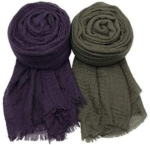 MANSHU 3 PCS Soft Large Scarf Shawl Wrap Hijab - Zainab's Closet