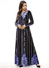 Load image into Gallery viewer, MedeShe Women&#39;s Loose Crewneck Gold Ethnic Print Casual Dress - Zainab&#39;s Closet