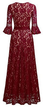 Load image into Gallery viewer, MISSMAY Women&#39;s Vintage Full Lace Contrast Bell Sleeve Formal Long Dress - Zainab&#39;s Closet