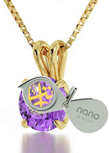 Load image into Gallery viewer, NanoStyle Jewelry Yellow Gold Plated Arabic Necklace Alhamdulillah 24k Gold Inscribed on Crystal, 18&quot; Chain