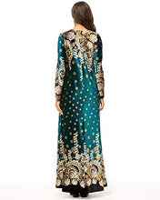 Load image into Gallery viewer, MedeShe Women&#39;s Loose Crewneck Gold Ethnic Print Casual Dress - Zainab&#39;s Closet