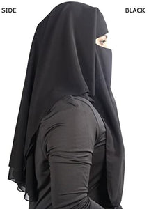 MyBatua 3/Layer Saudi Niqab In Breathable Georgette 1/PC Face Veil - Zainab's Closet