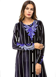 MedeShe Women's Loose Crewneck Gold Ethnic Print Casual Dress - Zainab's Closet