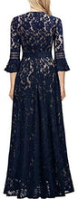 Load image into Gallery viewer, MISSMAY Women&#39;s Vintage Full Lace Contrast Bell Sleeve Formal Long Dress - Zainab&#39;s Closet