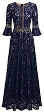 Load image into Gallery viewer, MISSMAY Women&#39;s Vintage Full Lace Contrast Bell Sleeve Formal Long Dress - Zainab&#39;s Closet