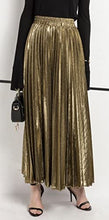 Load image into Gallery viewer, CHARTOU Women&#39;s Premium Metallic Shimmer Accordion Pleated Long Maxi Skirt