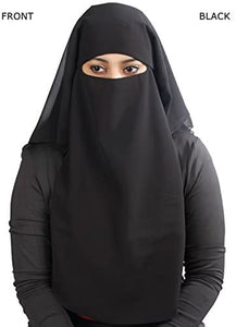 MyBatua 3/Layer Saudi Niqab In Breathable Georgette 1/PC Face Veil - Zainab's Closet