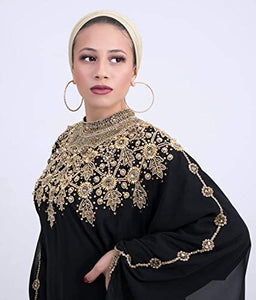 Athena Long Sleeve Chiffon Maxi Formal Gown Kaftan - Zainab's Closet
