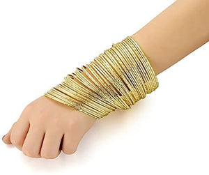 Ensoul Childrens' Flower Mixed Metal Aztec Multi Bangle Set of 50