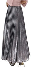 Load image into Gallery viewer, CHARTOU Women&#39;s Premium Metallic Shimmer Accordion Pleated Long Maxi Skirt