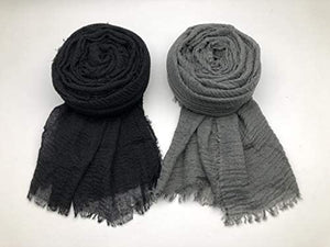 MANSHU 3 PCS Soft Large Scarf Shawl Wrap Hijab - Zainab's Closet