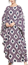Load image into Gallery viewer, Flygo Women&#39;s Batwing Plaid Floral Printed Short Sleeve Oversized Maxi Dress