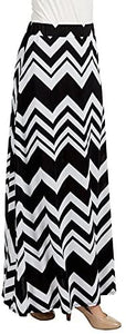 Lock and Love Women's Print/Solid High Waist Maxi Skirt-Made in U.S.A. - Zainab's Closet