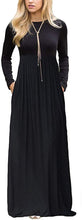 Load image into Gallery viewer, ZESICA Women&#39;s Floral Print Long Sleeve Pockets Empire Waist Pleated Long Maxi Dress