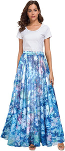 Afibi Womens Full/Ankle Length Blending Maxi Chiffon Long Skirt - Zainab's Closet