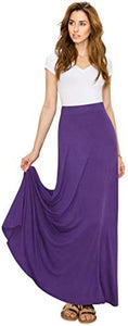 Lock and Love Women's Print/Solid High Waist Maxi Skirt-Made in U.S.A. - Zainab's Closet
