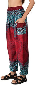 Joob Joob Women's Comfy Bohemian Tapered Elephant Loose Yoga Travel Pajama Lounge Pants - Zainab's Closet
