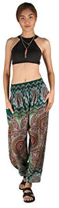 Joob Joob Women's Comfy Bohemian Tapered Elephant Loose Yoga Travel Pajama Lounge Pants - Zainab's Closet