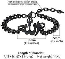 Load image into Gallery viewer, PROSTEEL Childrens&#39; Allah Bracelet, Islamic Jewelry Stainless Steel Beaded Chain Bracelet, fits Wrist from 5.9&#39;&#39; to 7.9&#39;&#39;