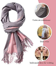 Load image into Gallery viewer, FORTREE Large Soft 2 Tone Cashmere Feel Lightweight Shawls Wrap Scarf - Zainab&#39;s Closet