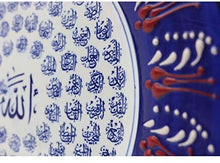 Load image into Gallery viewer, Modefa Handmade Ceramic Islamic Turkish Table Wall Decor Decorative Art Plate (Blue, Muhammad)