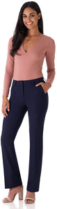 Rekucci Women's Smart Stretch Desk to Dinner Straight Leg Pant w/Zipper Closure - Zainab's Closet