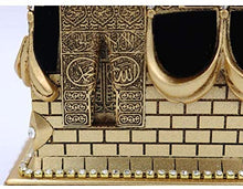 Load image into Gallery viewer, Modefa Islamic Turkish Home Table Decor Kaba Replica Model Showpiece Eid Gift Gold Free Car Hanger (Gold, Medium)