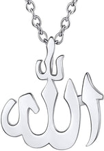 Load image into Gallery viewer, PROSTEEL Stainless Steel Allah Necklace, Muslim Islamic Jewelry,Crescent Moon,Eid Gift,Arabic Necklace,Gold/Silver Tone, Come Gift Box
