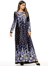 Load image into Gallery viewer, MedeShe Women&#39;s Loose Crewneck Gold Ethnic Print Casual Dress - Zainab&#39;s Closet